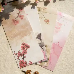 3 шт./упак. Kawaii акварель чернила конверт рисунок цветы конверты Винтаж Ретро китайский стиль для карты Скрапбукинг подарок sl1109