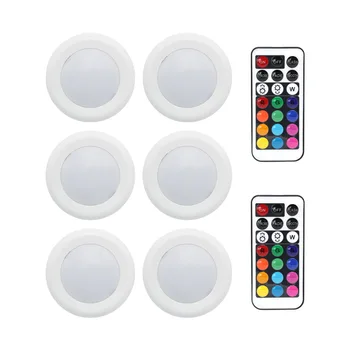 

LED Closet Lamp RGB Night Light 13 Colors rgbw Fairy Lights Wireless Under Cabinet Lighting Battery Powered with Remote Control