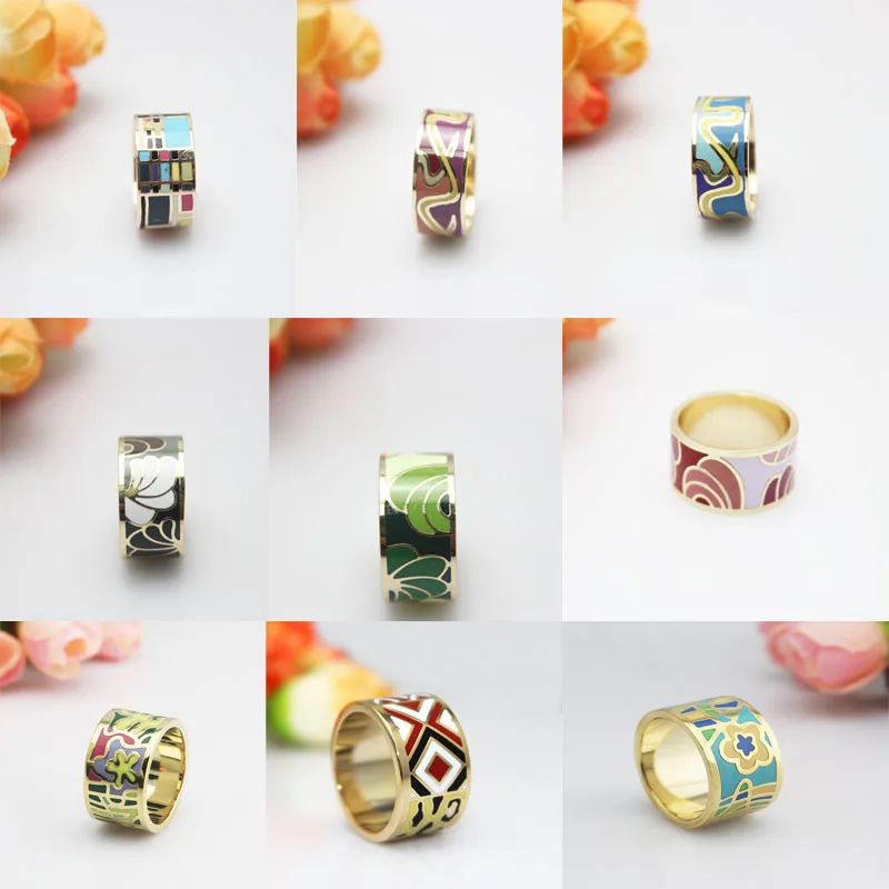 Большая Акция 26 стилей Различные радужные красочные эмалированные ювелирные кольца