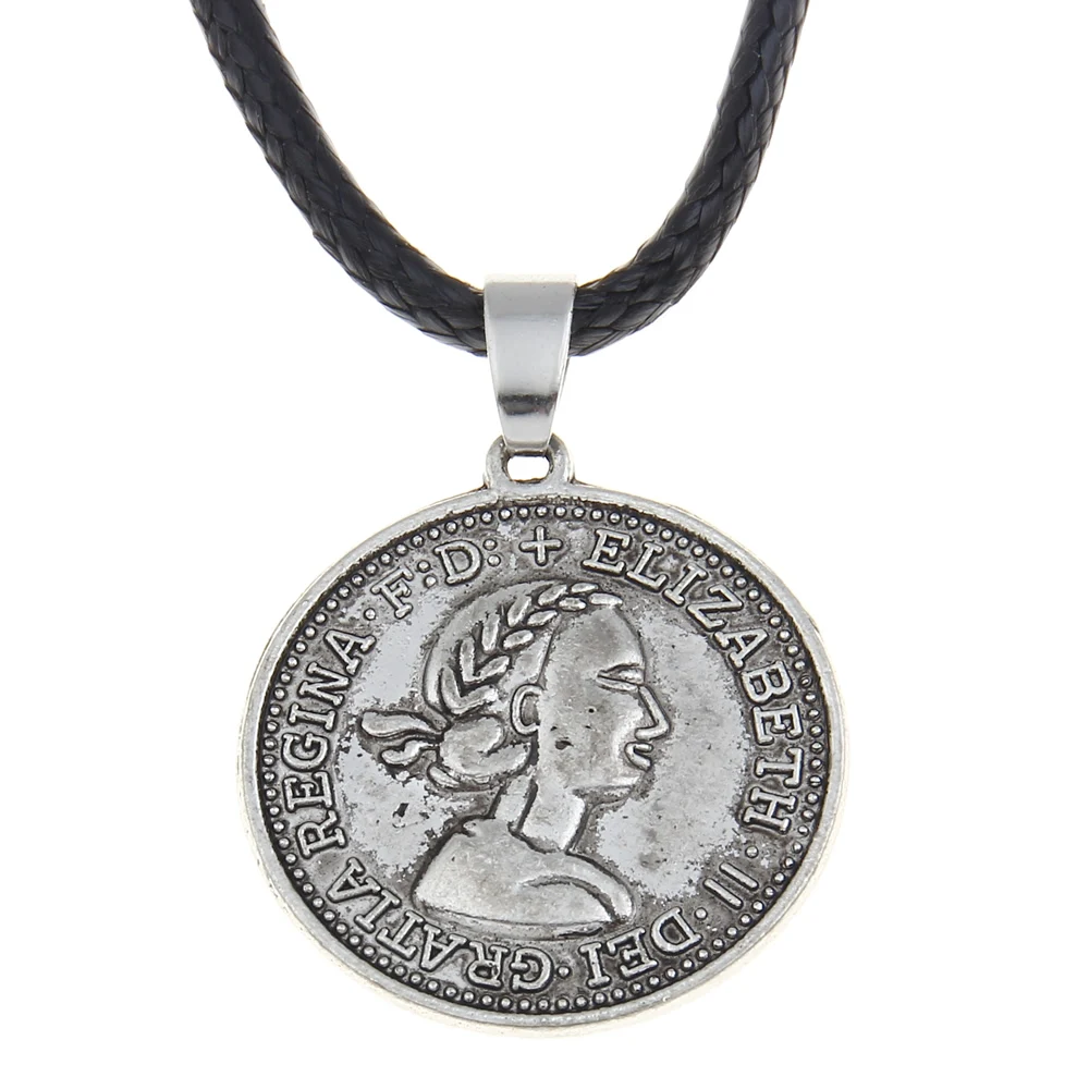 Download Coin Beauty Necklace Fashion Jewelry in Bulk Jewelry Antique silver plated Vintage Round Coins ...
