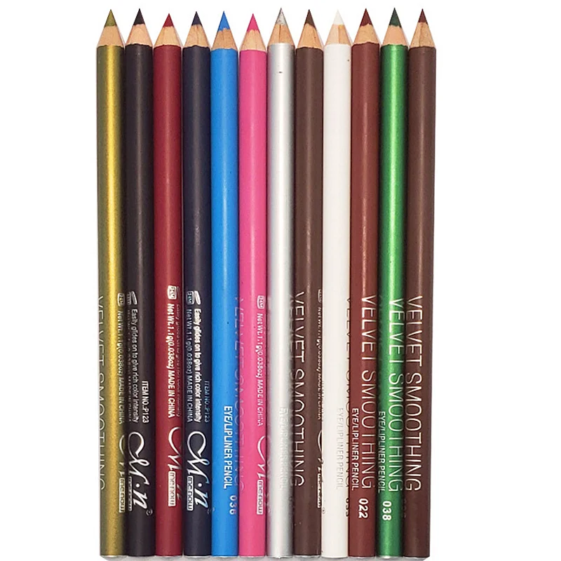 12 цветов/Лот Водостойкий карандаш для глаз Shadown Eye Liner цветной губ макияжа