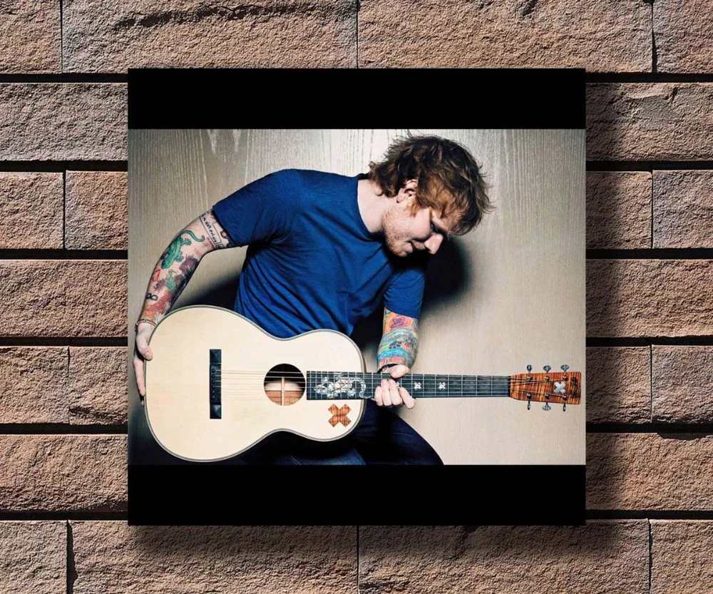 Y250 Ed Sheeran Singer Star Songwriter Горячая фотография украшение 16x16 24x24 27x27 дюймов|Наклейки на
