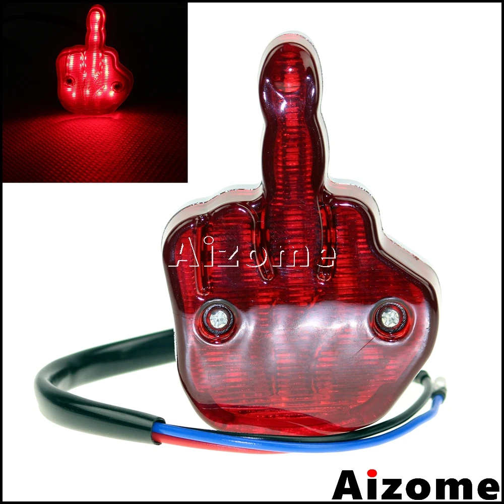 

Motorcycle Middle Finger LED Tail Light For Harley Chopper Yamaha KTM Honda Triumph Rear Stop Light F*** YOU Taillight