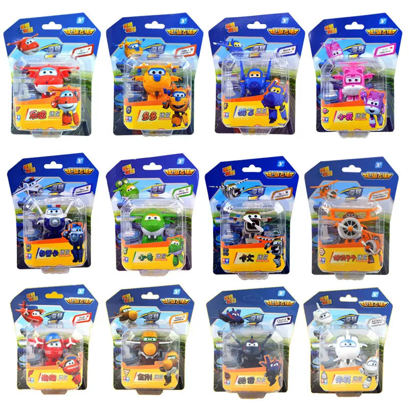 Mini Super Wings Airplane ABS Robot toys Action Figures Super Wing Transformation Jet Animation Children Kids Gift