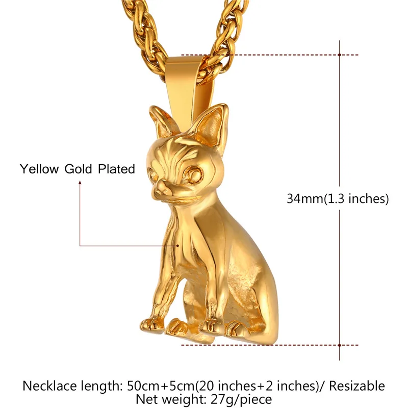 Starlord Chihuahuas Dog Necklace Pendant Collier Stainless Steel/Gold Color Chain Women/Men Collar Animal Pet Jewelry GP2464