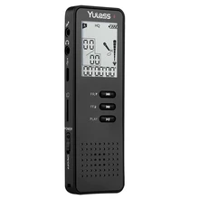 Digital Voice Recorder by Yulass 8GB Dictaphone Professional Portable Sound Audio Recorder with Mp3 Player/TF Card to 64GB Black