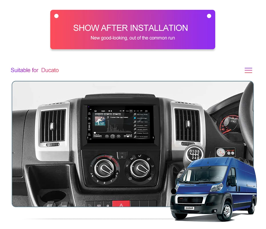 Sale Isudar H80 Car Multimedia player Android 8.0 2 Din Autoradio For Fiat/Ducato/Peugeot/Boxer/Jumper For Parrot Voice Control DSP 4