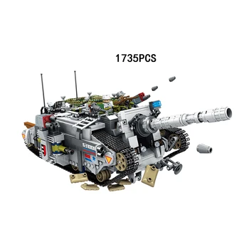 

Hot modern military Tiger heavy destroyer vehicle 2in1 building block army figures walking robot bricks toys for boys gifts