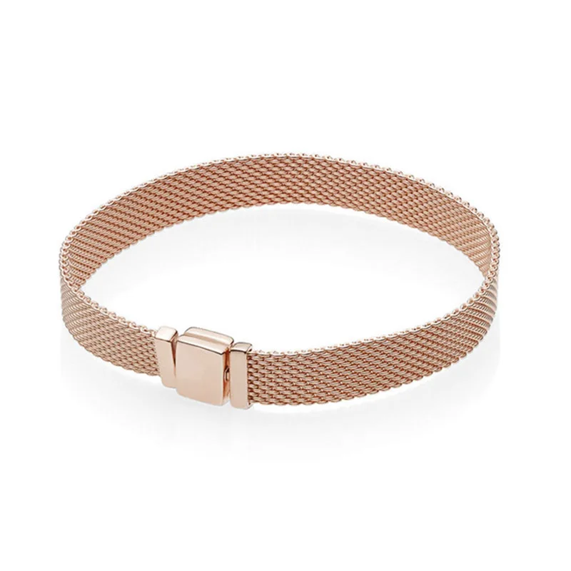 

925 Sterling Silver Jewelry Reflections Bracelets Bangles With Clasp Clip Charm Fits European Brand Charm Beads DIY Making