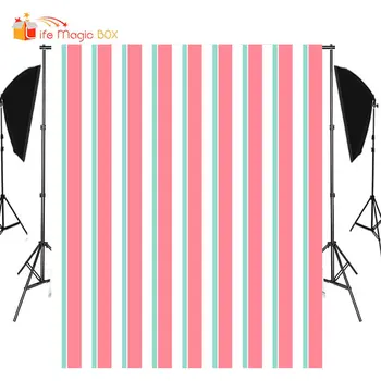 

LIFE MAGIC BOX Circus Birthday Party Backdrops Pink Strips Wedding Family Photography Backgrounds