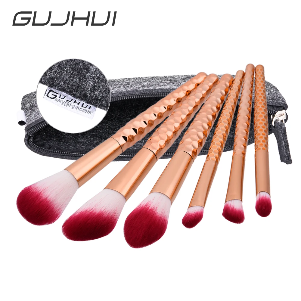 6Pcs Makeup Brushes Kits Professional Nylon Hair Cosmetic Foundation
