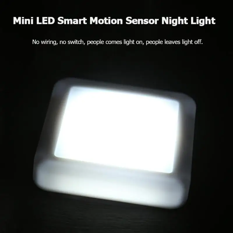 cheap Simple Mini LED Bedside Wardrobe Cabinet Night Lamp Smart Body Motion Sensor Light Wardrobe Bookcase Lamp