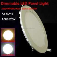 10pcs/lot Dimmable Ultra thin 3W/4W/ 6W / 9W / 12W /15W/ 25W LED Ceiling Recessed Grid Downlight / Slim Round/Square Panel Light