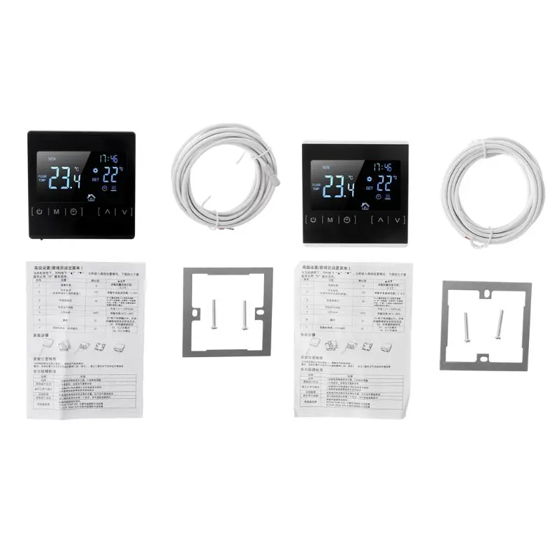 LCD de pantalla táctil termostato eléctrico piso de agua del sistema de calefacción termoregulador AC85-240V controlador de temperatura