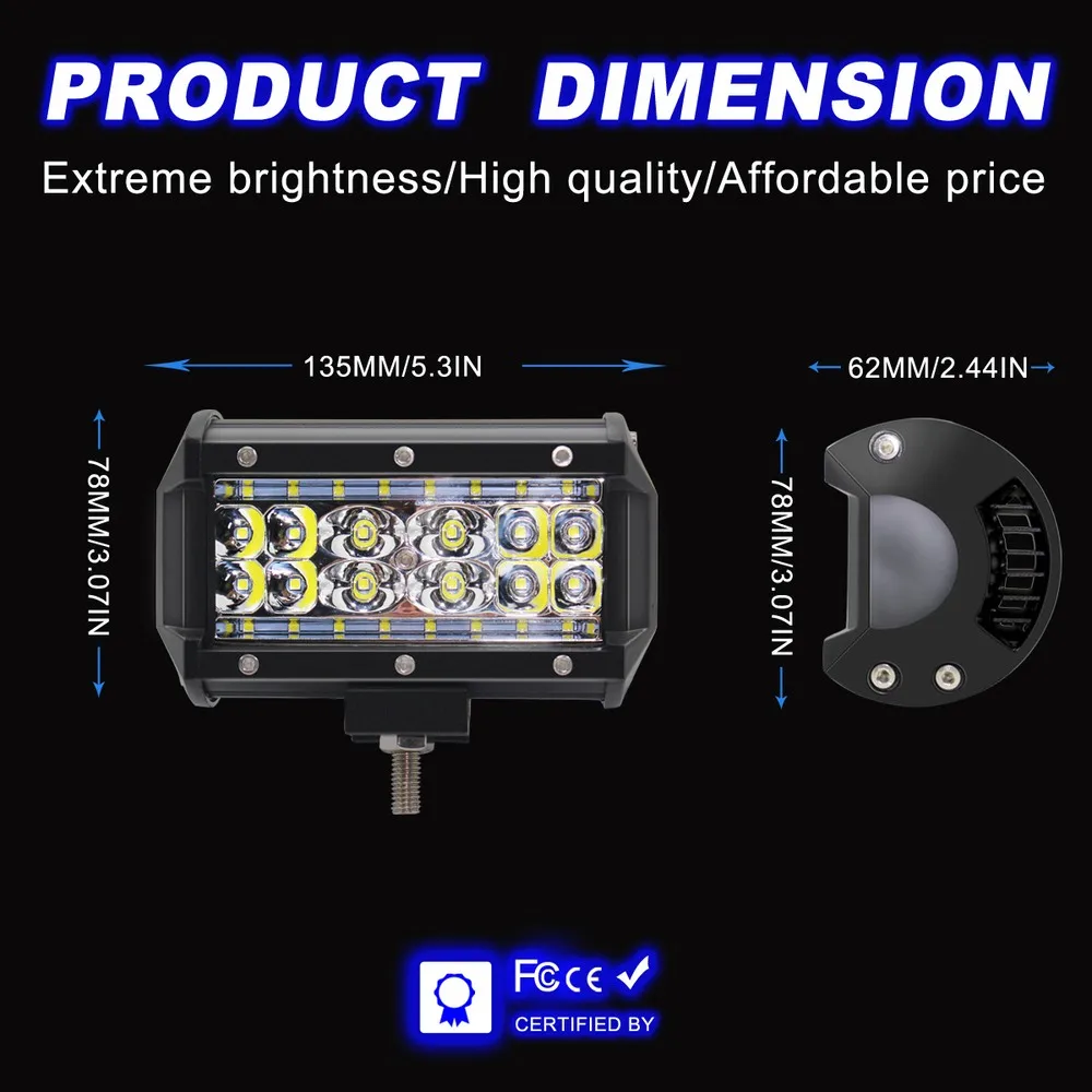 84 ワット車 5 インチ Led ワークライトオフロード車コンボビームランプ 4wd トラック防水 Car 作業灯電球 ライトバー ワークライト Aliexpress
