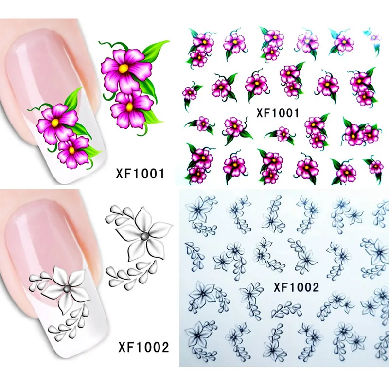 красивые ногти с наклейками. дизайн ногтей обычным лаком. для нанесения наклеек на ногти. дизайны ногтей для начинающих. 3d nail sticker le1019d цветы.