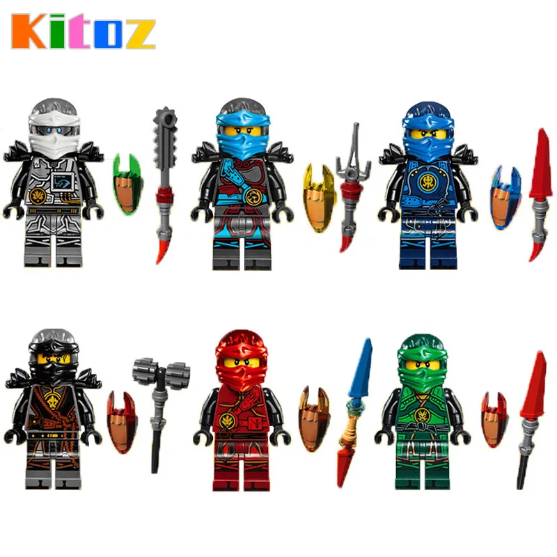 Игрушечные строительные блоки с медным временным лезвием Kitoz Ninja Cole Kai Jay Lloyd Nya Zane