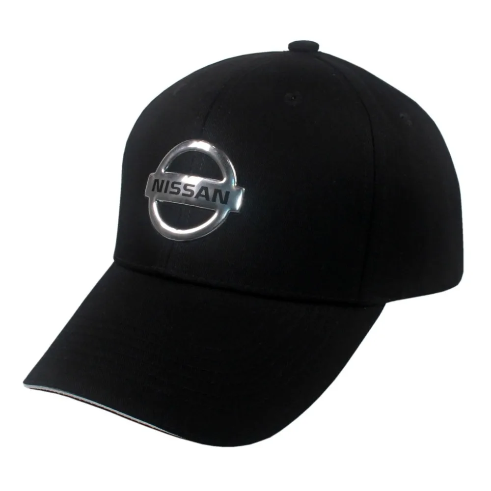 Автомобиль логотип гонки F1 тисненая металлическая шляпа с пряжкой для женщин унисекс сетки 3D вышивка регулируемая Mitsubishi бейсболка для мужчин - Цвет: Nissan Black