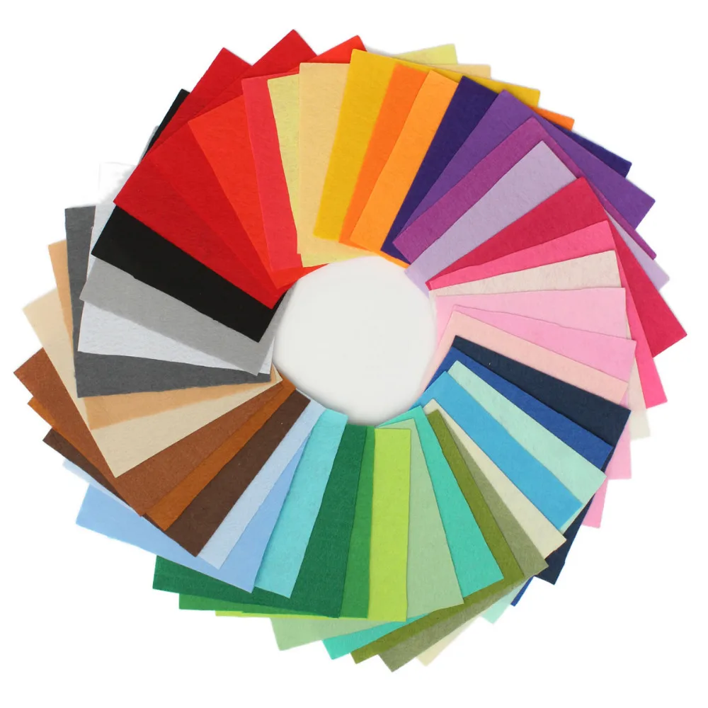 

40pcs/Pack Rainbow Color 20cm*30cm Non Woven Fabric 1mm Thickness Polyester Felt For Sewing Dolls Crafts Home Decoration Pattern