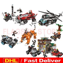 XINGBAO 10002 XINGBAO 10003 XINGBAO 10004 10005 городской полиции игрушка leping конструкторных блоков, Детские кубики Lelyings игрушки рождественские подарки модель