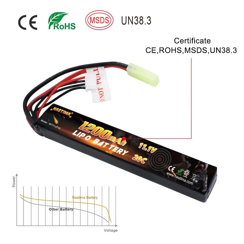 Nastima LiPo 11,1 V 1200mAh 20C Max 50C 3S страйкбол аккумулятор для пистолетов мини Tamiya или Deans-T штекер RC модель вертолет Квадрокоптер