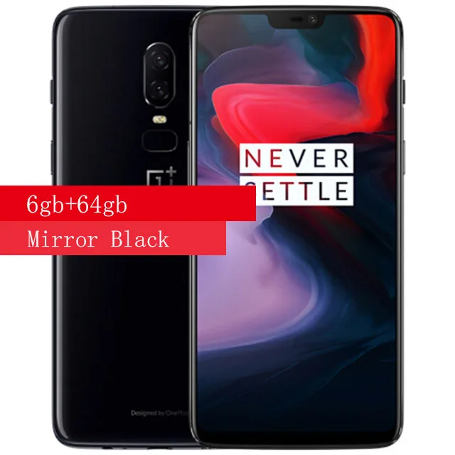 OnePlus 6 ГБ, 64 ГБ, Восьмиядерный процессор Snapdragon 845, AI, двойная камера 20 Мп+ 16 МП, разблокировка лица, Android 8, смартфон, мобильный телефон - Цвет: mirror black 6g64g