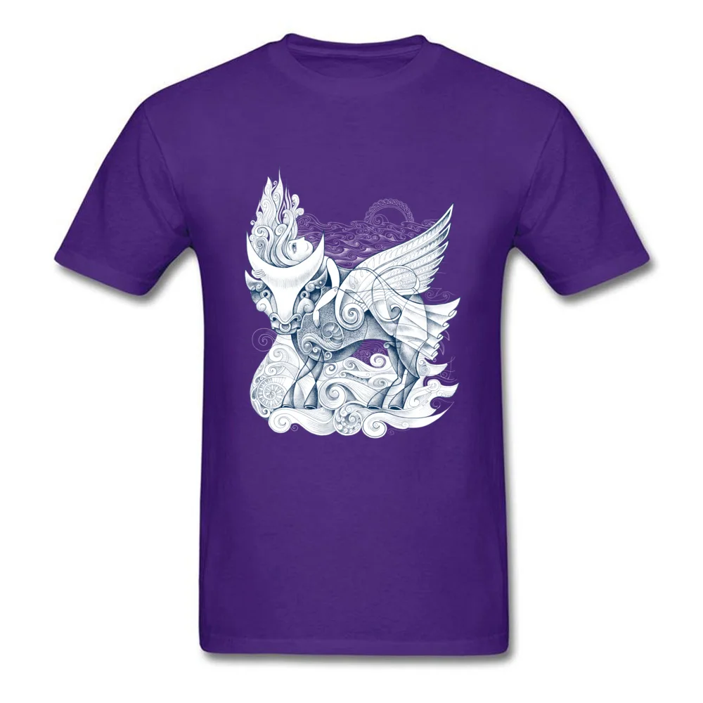 Casual Tops T Shirt New Coming O Neck Casual Short Sleeve 100% Cotton Men's Tshirts Printed On Tops Tees Wholesale The Abduction of Europa blue ver. purple