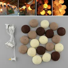 20 шт./компл. ватный шарик света строки ручной работы Аладин Фея Освещение Свадебный декор комнаты смешанные Кофе коричневый guirlande lumineuse LED