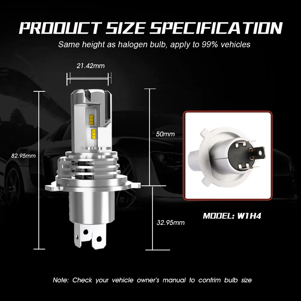 XENPLUS светодиодные фары W1/M3 32V 50W H7 H11 беспроводной маленький размер H4 ZES чип C1 LED