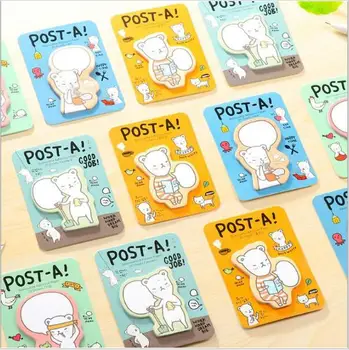

4pcs/lot Cute bear sticky notes Removable adhesive paper memo pad Post office accessories School supplies GT036