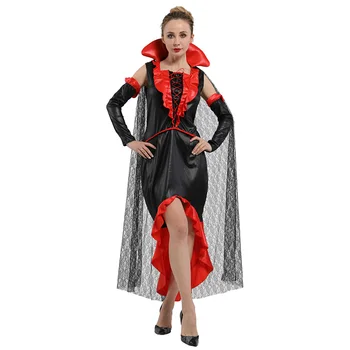 

HUIHONSHE Sexy Vampire Queen Costume Halloween Womens Classic Vampire Bride Mesh Cloak Costume Deluxe Uniforms