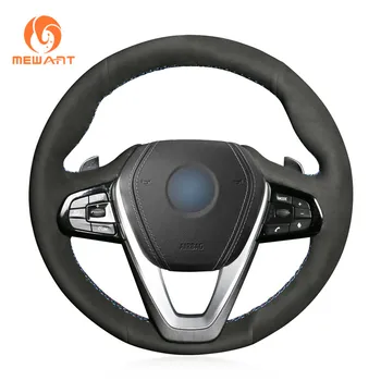 

MEWANT Hand-stitched Black Suede Car Steering Wheel Cover for BMW G30 530i 540i 520d 530e 2016-2018 G32 GT 630i 630d 2017-2018