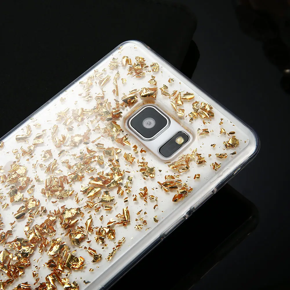 Роскошный чехол KISSCASE из золотой фольги для Samsung Note 4 5 8 A J 3 7 чехлы с блестками