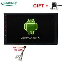 Новинка 2017 года Funrover Android 8,0 Quad-core 2 г + 32 г Rom dvd-плеер автомобиля для Toyota Hilux Vios старый Camry Prado Rav4 2003-2008 Rds