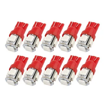 

10Pcs High Quality and Super Bright LED bulbs T10 Wedge W5W 5 SMD 194 168 LED Car Side Tail Light Lamp Bulb Red