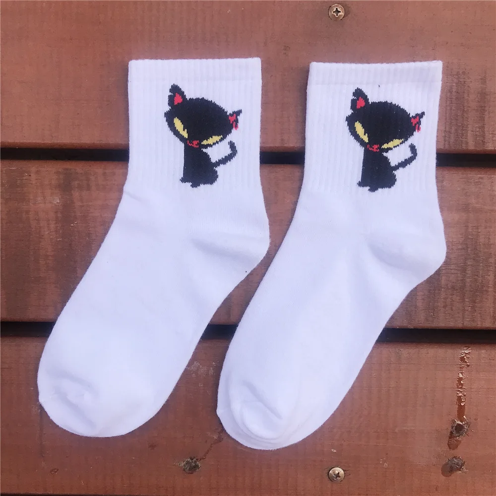 Женские носки в Корейском стиле с забавным мультяшным рисунком, Длинные Носки с рисунком динозавра, кота, собаки, meia, модные милые носки - Цвет: 15