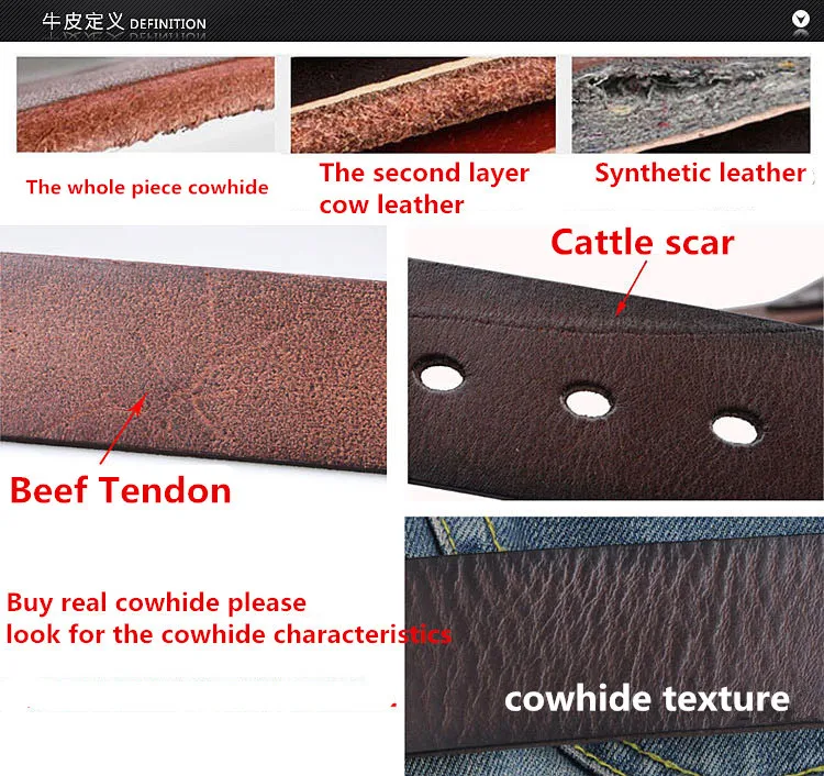 Doaxila Men Belt Designer Cowhide Mens Cow Genuine Leather Mens