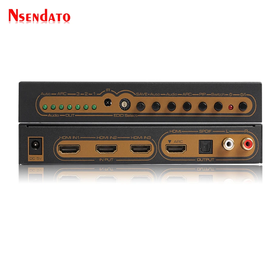 HDMI 3x1 аудио переключатель с ARC EDID SPDIF PIP 3 порта экстрактор коммутатор конвертер