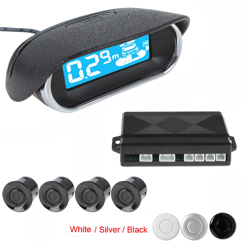 

Car LED Display 4 x Sensors Waterproof Kit Reversing Parking Radar Buzzer System with 250cm Detecting Distance With Bi.Bi Alarm