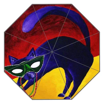 

New Custom cat Artwork Umbrella Sunny and Rainy Sunscreen Anti-uv Umbrella #QAZ098K