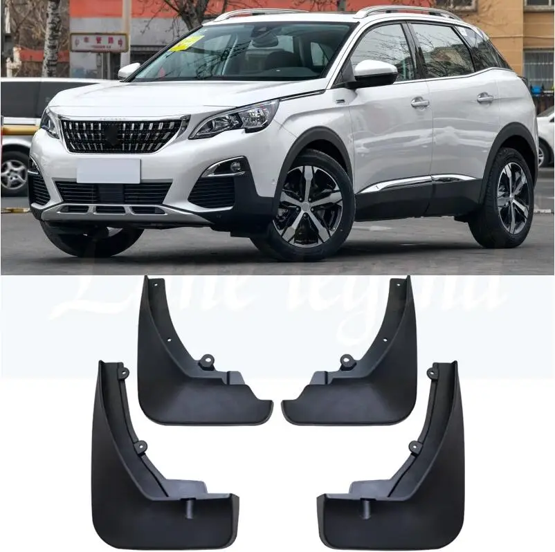 

For Peugeot 3008 Mk2 GT 2017 2018 2019 4pcs/Set Molded Splash Guards Mud Flaps - Front