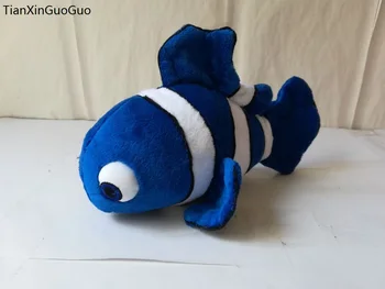 

about 24cm lovely cartoon Clownfish plush toy blue clown fish soft doll baby toy Christmas gift h2010