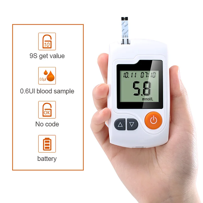 Household Blood Glucose Meters monitor  with 50pcs strips+ 50 pcs Needles&Lancets Glucometer Blood Sugar Detection Diabetes