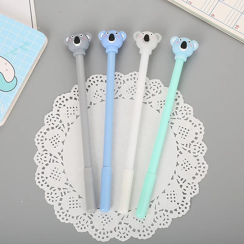 40 Pcs Creative Cartoon Koala Neutral Pen Cute Learning Stationery Silicone Head Water Office Signature Pen