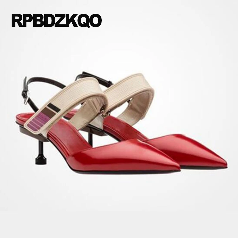 средний Указательный палец маленький размер классический Slingback низкий насосы