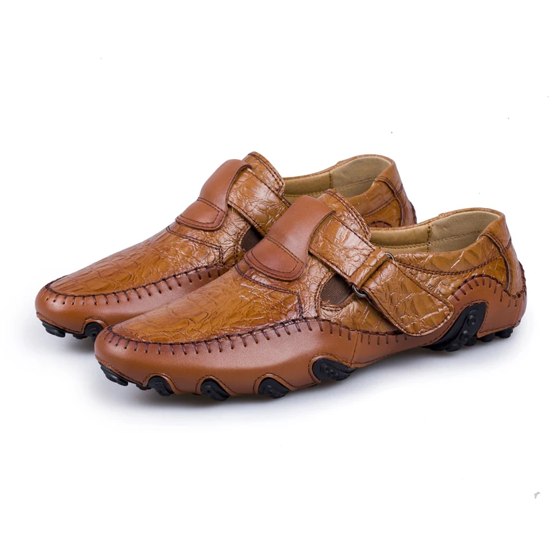 Повседневная обувь ручной работы из натуральной кожи мужская на плоской подошве