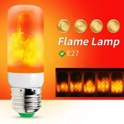 Светодиодный светильник с эффектом пламени лампы 220 V моделирования огонь E27 светодиодный пламя лампы 110 V мерцающий свет свечи 3 W