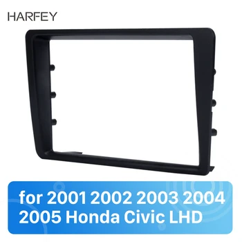 

Harfey Double Din Dash Mount DVD Frame Radio Fascia Auto Stereo for 2001 2002 2003 2004 2005 2006 Honda Civic LHD Panel Adaptor