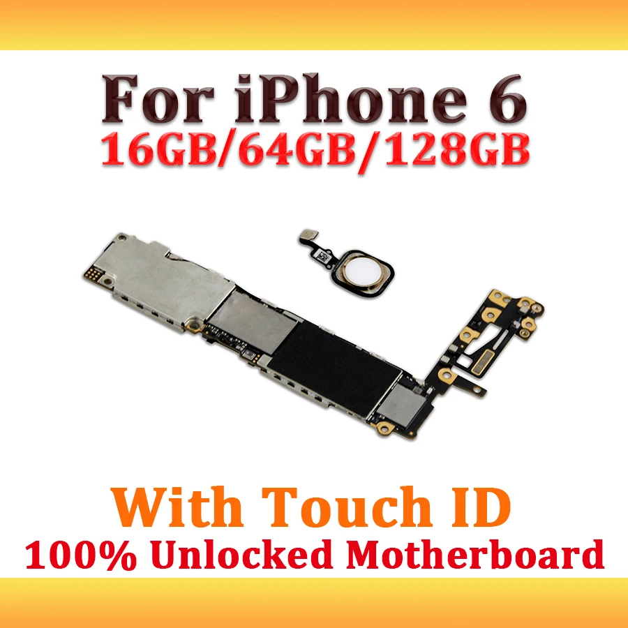 

Unlocked For iPhone 6 4.7inch Motherboard Mainboard With Touch ID Full Function 100% Full Working IOS Installed Logic Board