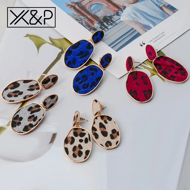 Женские Винтажные висячие серьги X & P золотистые длинные подвески из кожи с